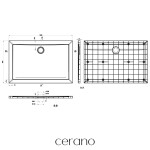 CERANO - Sprchová vanička obdelníková Brio - SMC/minerální kompozit - strukturovaná bílá - 120x80x4 CER-679504