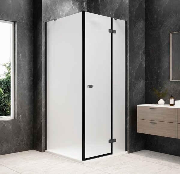 POLYSAN - GLOBE GUN METAL čtvercový sprchový kout 1000x1000, matné sklo, pravé GB1010-3415MRGM