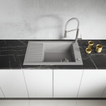 Laveo - Pola - stojánková dřezová baterie U, chrom/ šedé BAP_978D