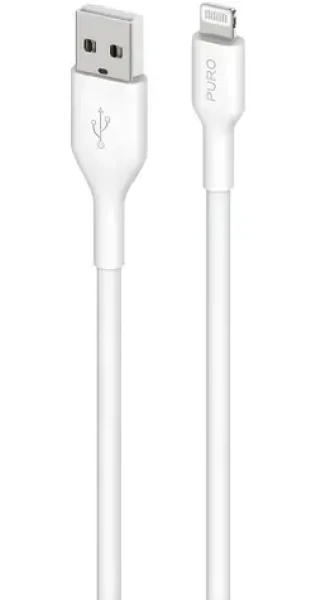 Puro Kabel USB-A - Lightning MFI látkový bílá / Datový kabel / MFI / 1,2 m / 12 W