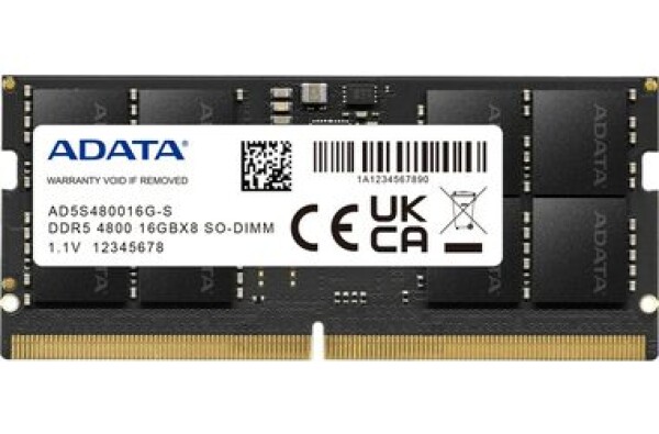 ADATA 32GB (1x 32GB) DDR5 4800MHz / CL40 / SO-DIMM / 1.1V (AD5S480032G-S)