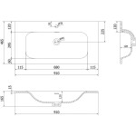 MEXEN - Vela umyvadlo zapuštěné do desky 91 x 46,5, černá mat 25239071