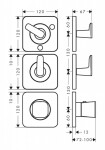 AXOR - Citterio C Termostatická baterie pod omítku, pro 3 spotřebiče, kartáčovaný černý chrom 49710340