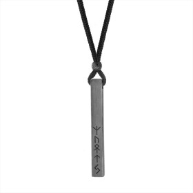 Pánský náhrdelník Harald Black - Totem bojovníka s runami, Černá 60 cm