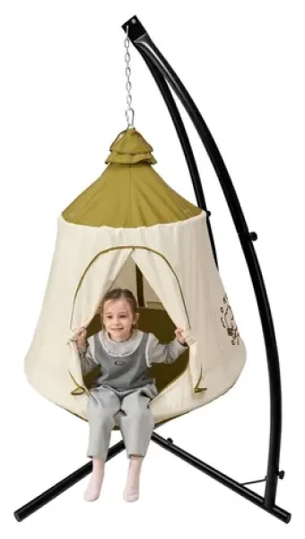 2KIDS TOYS Houpačka závěsný stan se stojanem zelená, bílá