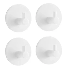 MSV KHEO háčky na ručníky 4 ks matně bílé / ocel / samolepící / 45 x 27 mm (3700703990093)