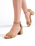 Dámské sandály na širokém podpatku BL435 Zlatá - Lady Glory zlatá 36