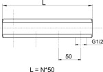 NOVASERVIS - Tělo rozdělovače jednostranné G1" 10 okruhů 457/10Y