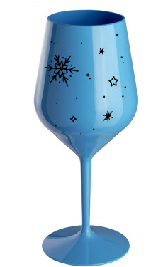 ZIMĚNKA modrá nerozbitná sklenice na víno 470 ml