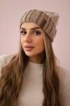 Milano fleecová čepice K203 ecru melange+dark beige UNI