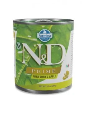 Farmina ND Prime Dog divočák a jablko 285 g / Konzerva pro psy / bez obilovin / pro dospělé psy