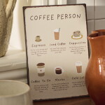 Ib Laursen Plechová cedule Coffee Person, béžová barva, kov
