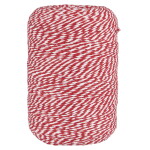 Ib Laursen Dekorativní provázek na špulce Red/White 400 m, červená barva, textil