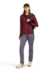 Dámská merino mikina s kapucí ICEBREAKER Wmns Descender LS Zip Hood, Port/Black velikost: XL