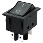 Přepínač kolébkový 2pol./4pin (ON)-OFF 250V/15A
