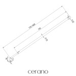CERANO - Sprchová vzpěra Onyx - kulatá - teleskopická - vodorovná - černá matná - 77-140 CER-423397