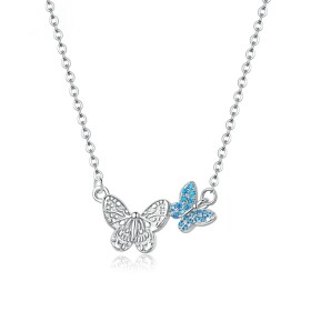 Stříbrný náhrdelník Aleka - motýl, stříbro 925/1000, Stříbrná 45 cm