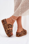 Dámské sandály s přezkami na masivní platformě leopard Odisene 40