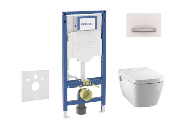 GEBERIT - Duofix Set předstěnové instalace, klozetu TECEone a sedátka softclose, tlačítko Sigma50, alpská bílá SANI11CT3107