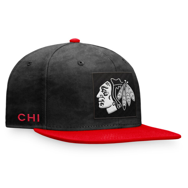 Fanatics Pánská kšiltovka Chicago Blackhawks Authentic Pro Game & Train Snapback Black-Athletic Red