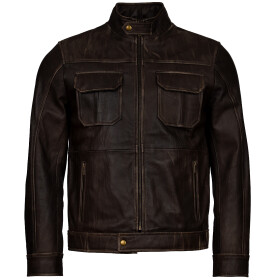 Pánská Kožená Bunda Gary Johnson Brixton Hnědá Velikost: M