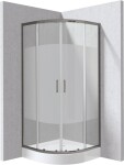 DEANTE - Funkia Evo čtvrtkruhový kout s vaničkou, 80x80 cm – vzor pruh KYPZDE88P