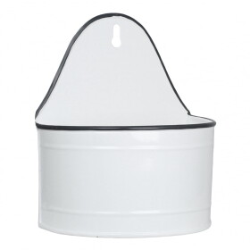Strömshaga Nástěnný obal na květináč Olle White Large, bílá barva, kov