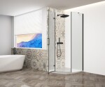 GELCO - TRINITY BLACK čtvrtkruhový kout 900x900 levý, matné sklo, GT6590ML-B GT6590ML-B