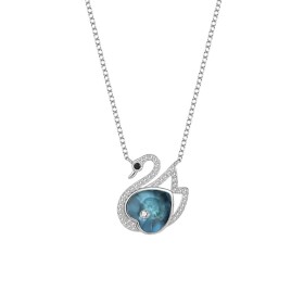 Stříbrný náhrdelník Swarovski Elements Alexa - stříbro 925/1000, labuť, Navy 40 cm + 5 cm (prodloužení)