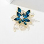 Luxusní brož Swarovski Elements Nuria - květina, Modrá