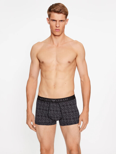 Pánské boxerky 111389 3F506 29221 grafitové s potiskem - Emporio Armani L