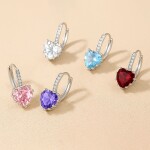 Náušnice Swarovski Elements Elizabeth Sapphire - srdíčko, Tmavě modrá
