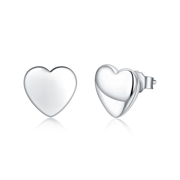 LUNICA Stříbrné puzetové náušnice SRDCE 0810