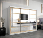 Šatní skříň Abi Ro2 Barva korpusu: Dub Sonoma, Rozměry: 250 cm, Dveře: Černá