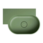 OMNIRES - OVO M+ umyvadlo na desku/závěsné - levé, 55 x 38 cm, olive mat; OVO555UWLOL