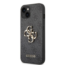 Pouzdro Guess PU 4G Metal Logo iPhone 14 šedé