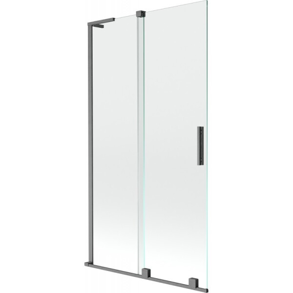 MEXEN/S - Velar L dvoukřídlá posuvná vanová zástěna 100 x 150, transparent, grafit kartáčovaná 896-100-003-01-66