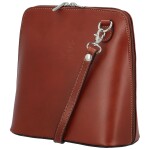 Módní dámská kožená crossbody kabelka Adiara, hnědá