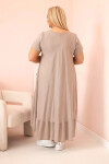 Dámské šaty plus size s krátkým rukávem a volánem z lehké viskózy fango UNI