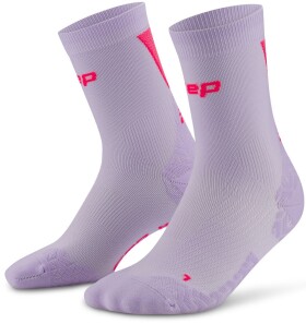 CEP dámské běžecké kompresní vysoké ponožky ULTRALIGHT 4.0 - lilac/pink Velikost: III (Vel. chodidla 37-40)