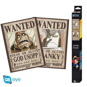 One Piece Set plakátů - Wanted Usopp Franky 2 ks
