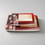 Cake star vánoční krabice "vločka" červená malá s laminací 25x15x5cm