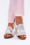 Dámské Kožené Sandály Na Klínu S Pletením Maciejka L7067-11 Bílé 39