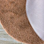 DumDekorace Kulatý huňatý koberec s vysokým vlasem světle hnědý Šířka: 80 cm | Délka: 80 cm