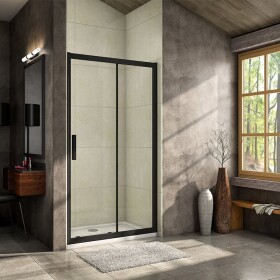 H K - Luxusní posuvné sprchové dveře ALTO BLACK 156- 160x195cm L/P se Soft close zavíráním SE-ALTOBLACK160SET