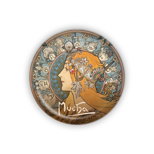 Kovový otvírák Alfons Mucha - Zodiak, ø 5,8 cm