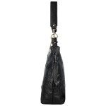 Módní dámská kožená kabelka na rameno Selin, černá