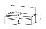 DURAVIT - Ketho Umyvadlová skříňka 43x140x55 cm, levá, 2 zásuvky, lesklá bílá KT6797L2222