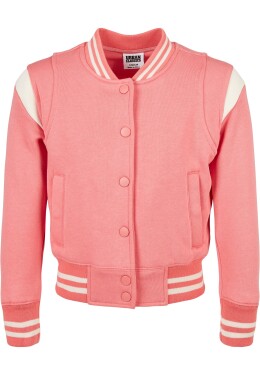 Dívčí inset College Sweat Jacket palepink/whitesand