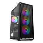 Sharkoon VK4 Rainbow černá / ATX / 2x USB-A 3.0 / 4x 120mm RGB / bez zdroje / průhledná bočnice (4044951044108)